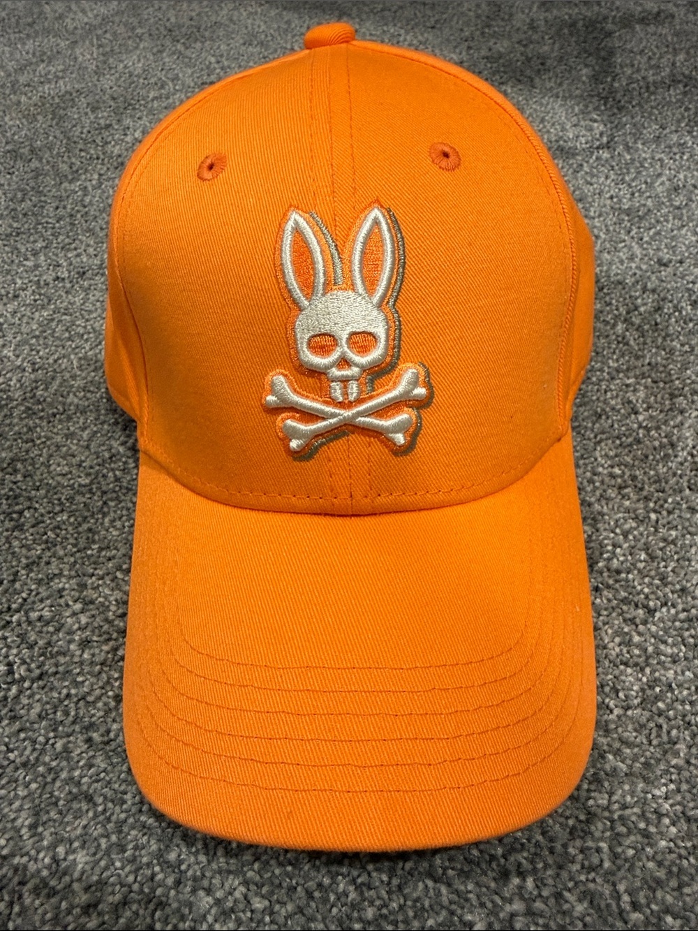 Psycho Bunny Orange Logo Baseball Cap Hat One Size NWOT